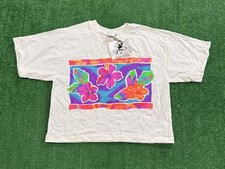 NEW Vintage 90s Ocean Pacific OP Floral Crop Top T-Shirt USA Surf Skate OSFA