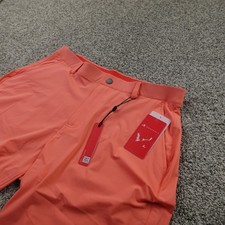 NEW Redvanly Shorts Mens L Orange Hanover Chino Golf Performance Stretch Tech