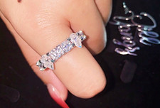 Vampire ring  925 Silver Stackable Wedding Band Ring