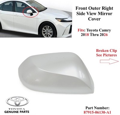 OEM Toyota Camry 2018-2026 Right Side Outer Mirror Cover Broken Clip 8791506130A