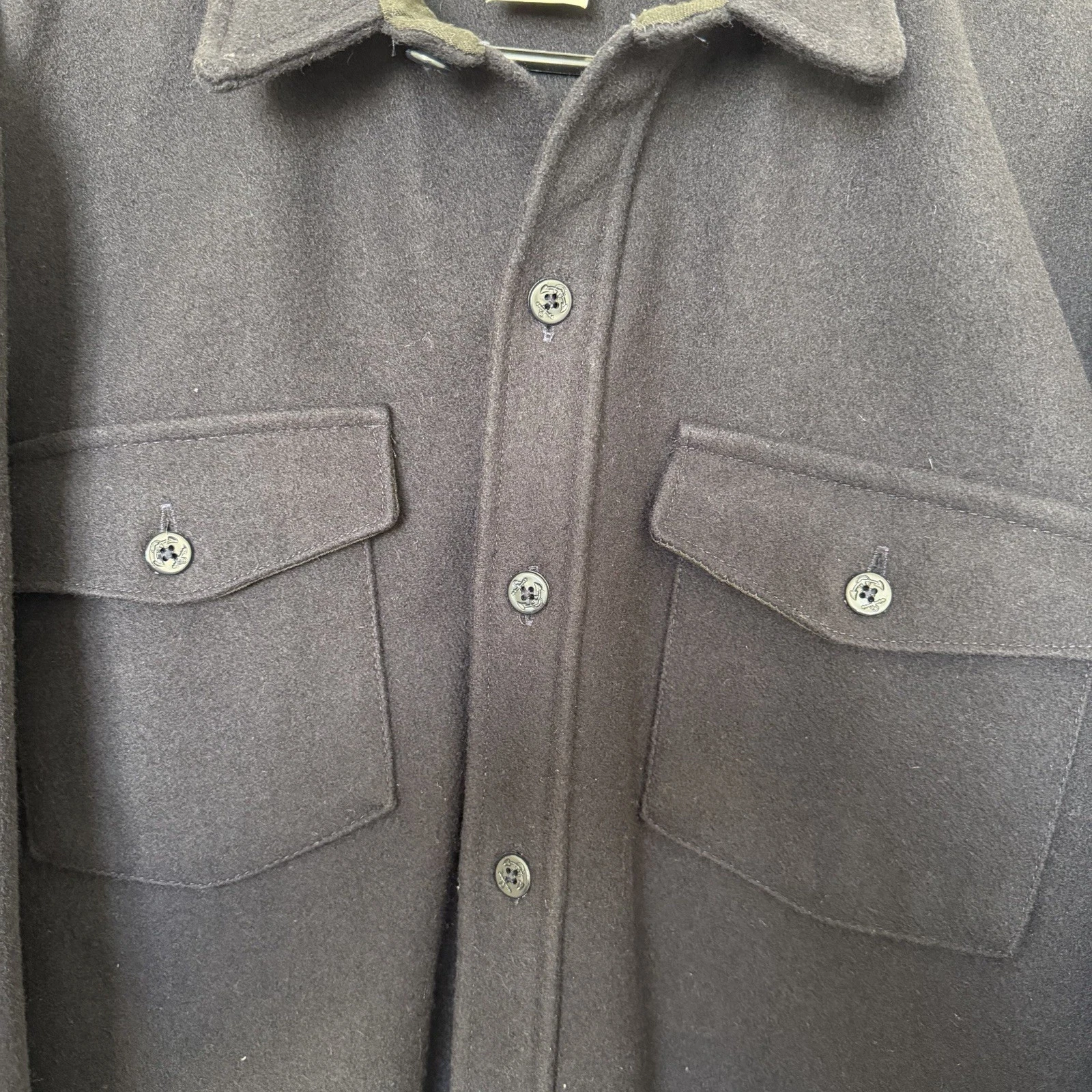 VTG Codet Wool Jacket Mens L Navy Blue Button Up Shirt Jacket Workwear USA image 5