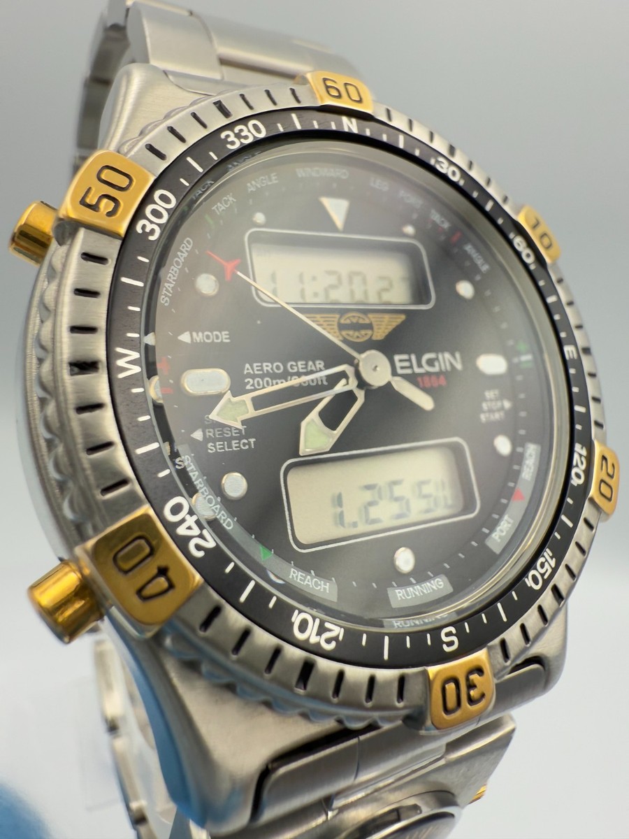 ELGIN AERO GEAR Stealth FK-930E Ana-Digi Quartz USA Air Force