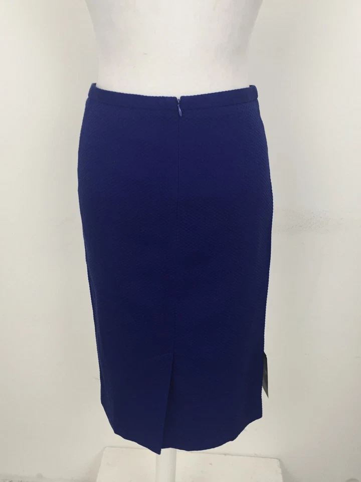 Pure Collection Women's Pencil Skirt Size 8 Blue Lined Shell 100% Cotton New F1 - Image 3 of 4