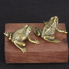 Chinese Antique Collection Asian Old Brass Gathering Wealth Toad Frog Statue