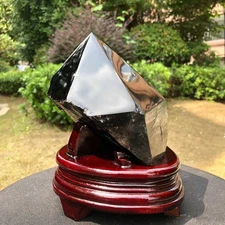 5.14LB Natural Smoky  Quartz Crystal Freeform Mineral Specimen Healing+stand