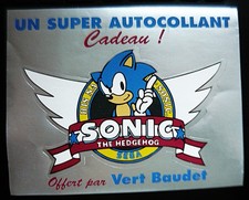 autocollant sticker  SONIC THE HEDGEHOG SEGA offert par VERT BAUDET ( console )