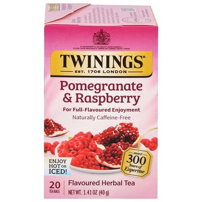 Twinings Pomegranate & Raspberry Herbal Tea Individually 20 Count (Pack of 1) 