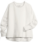 Frank & Eileen Anna Long-Sleeve Capelet Triple Fleece in Vintage White, Small