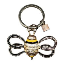 Cute Bumblebee Keychain with Rhinestone Antennae Enamel Wings