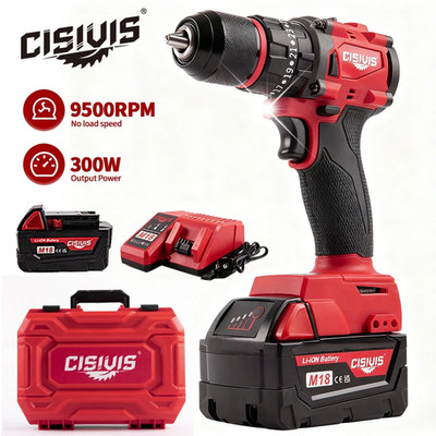 Cordless Brushless Electric Drill Driver w/ Battery & Charger - Clearance Sale