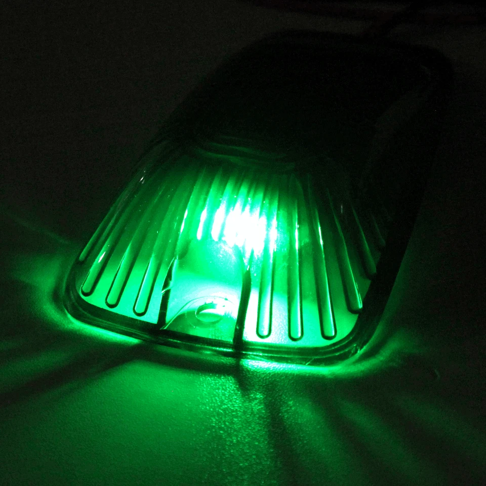 5x Lente de luz marcadora de techo cabina de humo + base + LED verde 6-SMD para 1988-2000 GMC/Chevy Foto 2 de 4