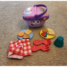 LeapFrog Shapes and Sharing Picnic Basket Pink Purple Musical Toddler Toy Set