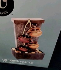 WAYLAND SQUARE LED LIGHTED FOUNTAIN 4 TIERED HANGING POTS 1.5V BATTERY OPERATED