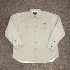 Orvis Sandanona Fleece Lined Button Front Shirt Shacket Mens XL Beige Utilty