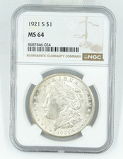 1921-S NGC MS64 Morgan Silver Dollar