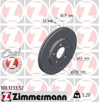 2X Bremsscheibe Vorne Zimmermann 100123352 FÜR Audi Seat Skoda Streetscooter