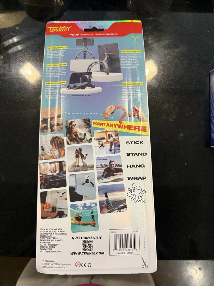 Tenikle Pro Flexible Tripod Bendable Suction Cup Camera & Phone Mount Red - Image 2 of 2