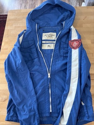 Vintage blue Abercrombie & Fitch Grey Peak hooded jacket in a men's size XL