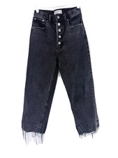 Abercrombie  Fitch The Crop Wide Leg Ultra High Rise Jeans Black 24/00S SHORT