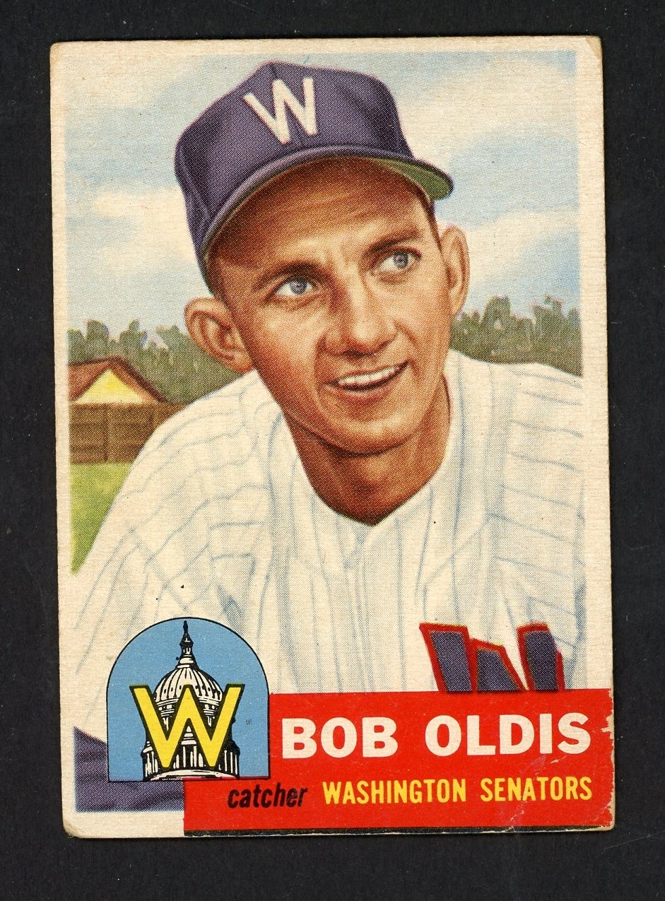 1953 Topps BOB OLDIS Washington Senators SP #262 G/VG Condition (2)