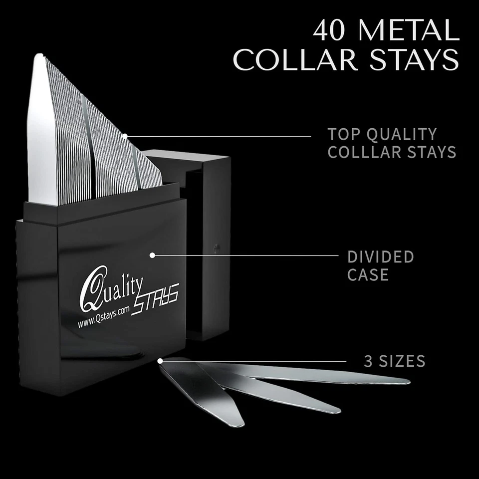 40 estancias de cuello de metal para hombre - 3 tallas en elegante caja negra Foto 2 de 4