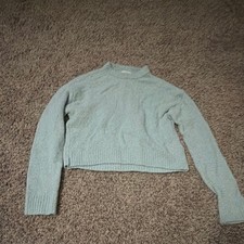 ZARA Girls Blue Fleece Pullover Sweater Crew Neck Long Sleeve Size 13-14