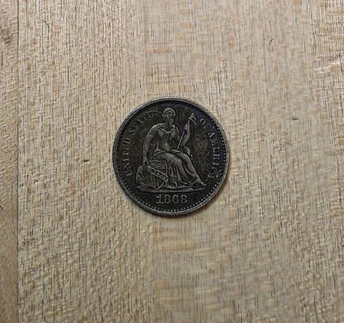 1868 P Seated Liberty Half Dime- Philadelphia, Good Details