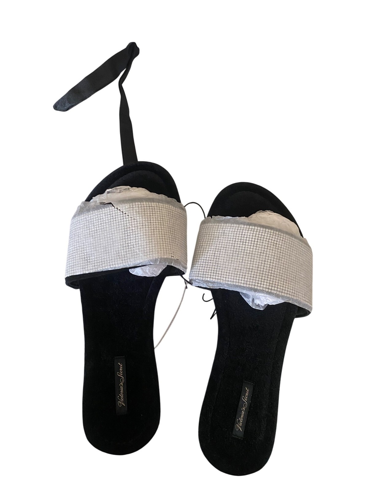 SAOLA Victorias Secret Pantofole Bling Suola in Velluto Infradito Taglia Large (9 10) NUOVE