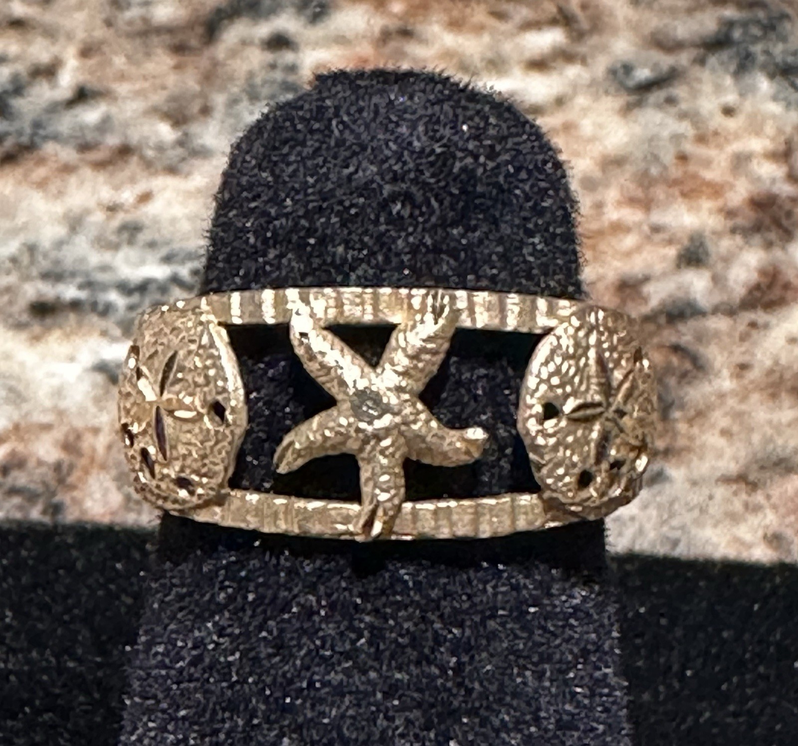 14kt Gold Adjustable Ring/toe Ring With Sand Doll… - image 1