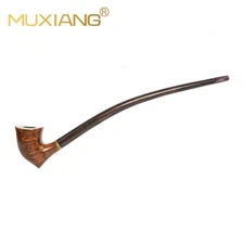 MUXIANG 9mm Gandalf Pipe Briar Wooden Reading Churchwarden Tobacco Smoking Pipe