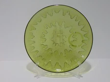 Indiana Glass Sunburst Snack Plate Avocado Green (A)