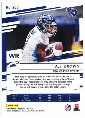 2022 Panini Prestige Football A.J. Brown #285 Tennessee 2022 Panini Prestige Football A.J. Brown #285 Tennessee