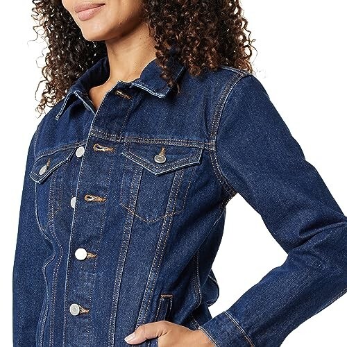 The Drop Women's Zain Elongated Dark Wash Indigo Denim Jacket Size Small NWT - Picture 1 of 7