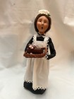 Byers Choice Caroler Woman Maid Server w/ Yule Log Dessert on Tray