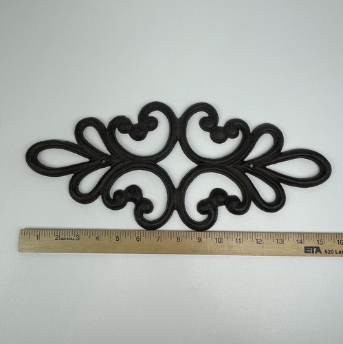 Decorazione parete scorrevole in ghisa giardino metallo barocco campagna francese 16" x 7" - Foto 6 di 9