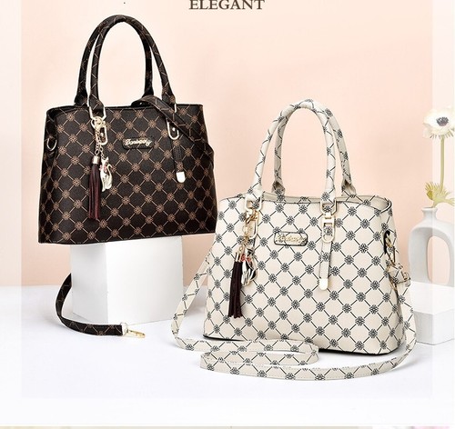 Braune vielseitige Damen-Handtasche aus Kunstleder und Schulter - NEU!! - Bild 3 von 22