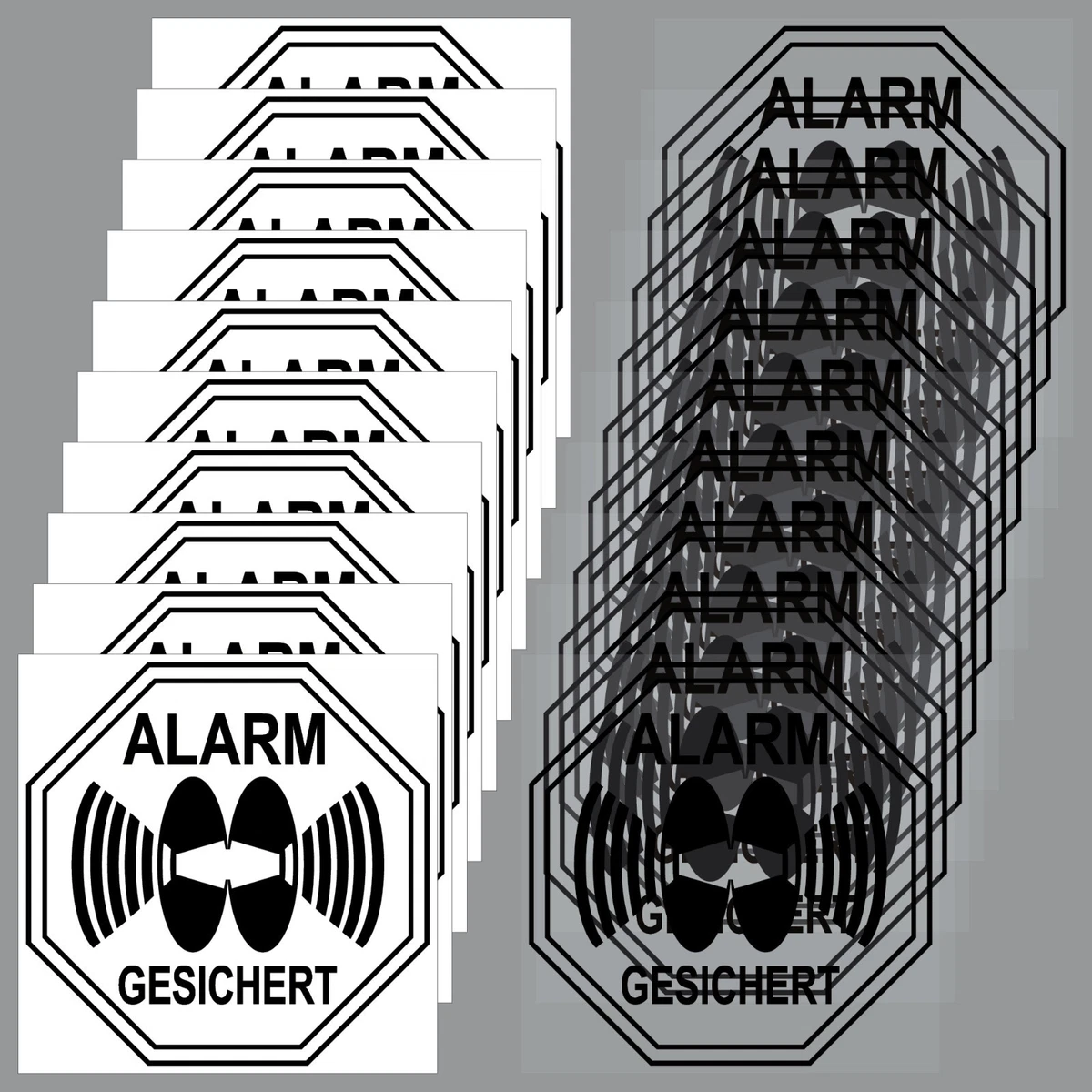 5 Stück Aufkleber 5x3 Cm 5 Stück Alarmaufkleber „Alarmgesichert" – 5x3 Cm, Außenklebend, Von , Made In Germany Security Aufkleber