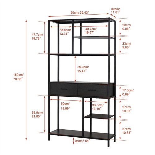Heavy Duty Bookshelf Bookcase Display Shelves CD DVD Storage Media Rack Cupboard - Picture 9 of 12