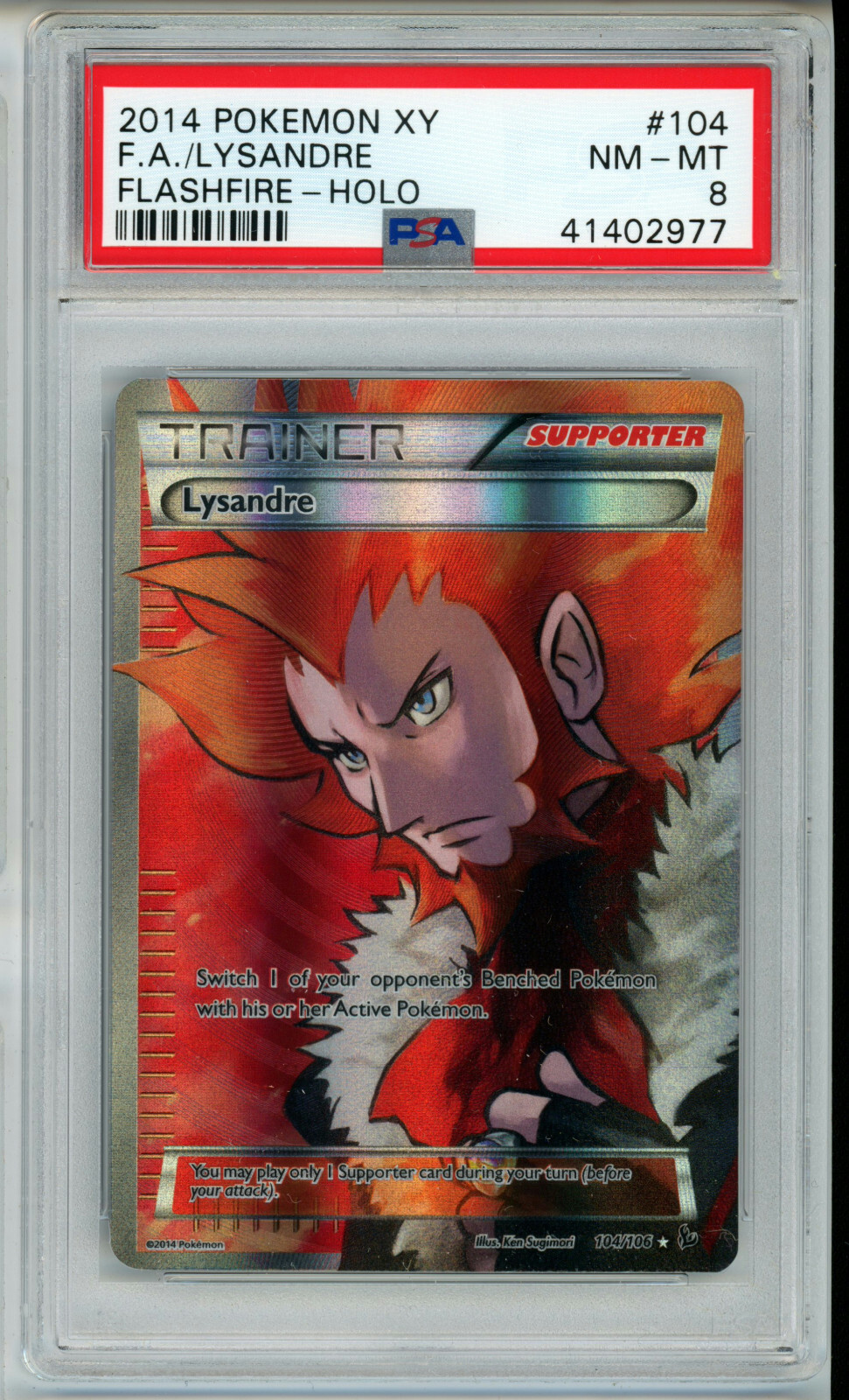 2014 POKEMON FLASHFIRE LYSANDRE #104 FULL ART HOLO FOIL PSA 8 NM #41402977
