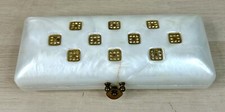 RARE Vintage Llewellyn Pearl Lucite Eveningwear Clutch Rhinestone