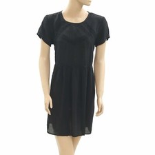 Staring At Star Urban Outfitters Floral Lace Black Mini Dress Sheer M NEW 218673