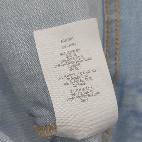 Denim Co Easy Stretch Utility Denim Buttoned Jacket Large Sz Blue Top w Pockets - Picture 10 of 10