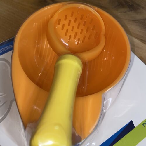Baby Food Masher Bowl Set Fruit Vegetable Puree Mash Bowl BNIB Grinding Rod Tool - Picture 2 of 4