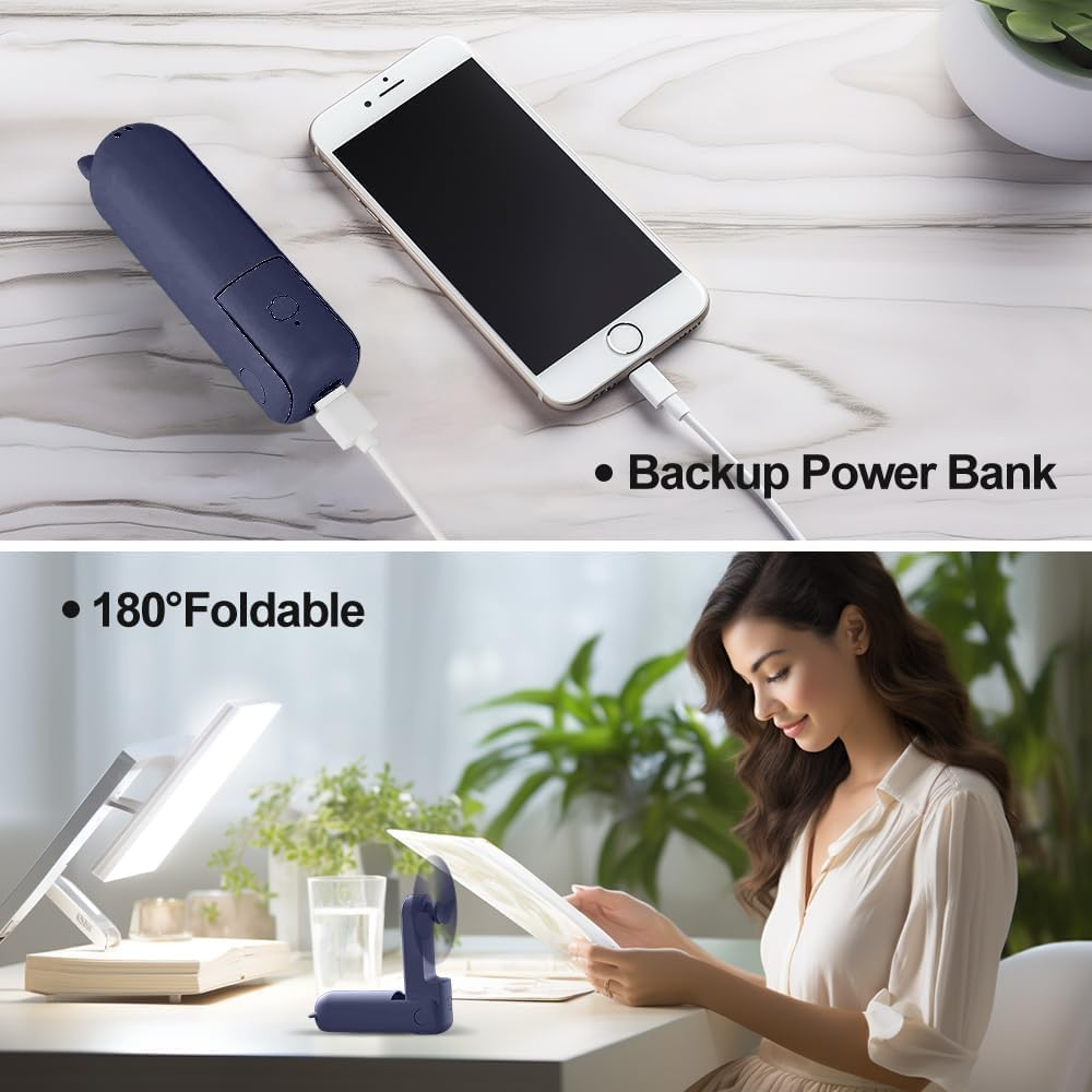 Portable Handheld Fan, Foldable Small Fan, Mini Hand Held Fan with USB