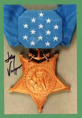 Jay Vargas CMOH Medal of Honor USMC Vietnam Signed 4x6 Color Photo E27377