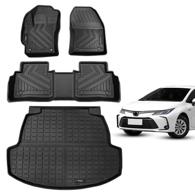 for 2020-2023 Toyota Corolla Floor Mats Cargo Liner Rubber TPE Black