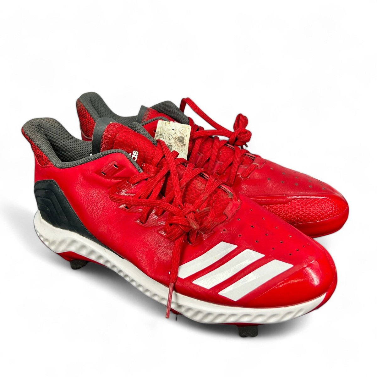 Adidas Icon Bounce Baseball Cleats Mens Size 10.5 Red White Adidas Mens Icon Bounce Baseball Cleats Red White Low Top  main image 4