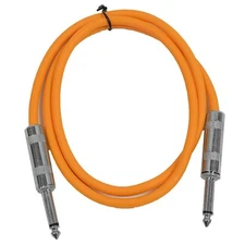Seismic Audio Speakers Guitar Cables, TS ¼” Guitar Cables, Orange, 3 