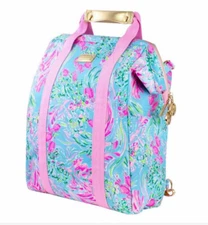 Lilly Pulitzer Insulated Backpack Soft-sided Cooler Pink & Blue, Best Fishes Nwt