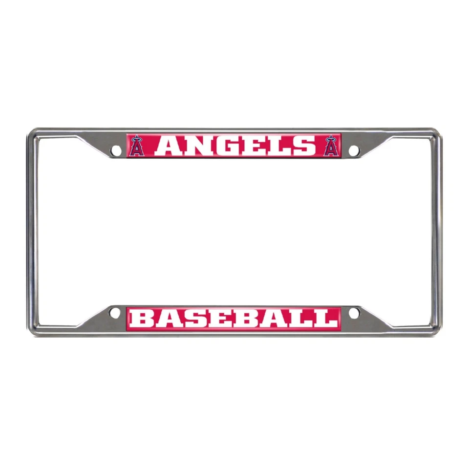 NEW MLB 7PC Set Angels Truck Car Floor Mats/License Plate Frame/ Headrest Covers - Image 4 of 4